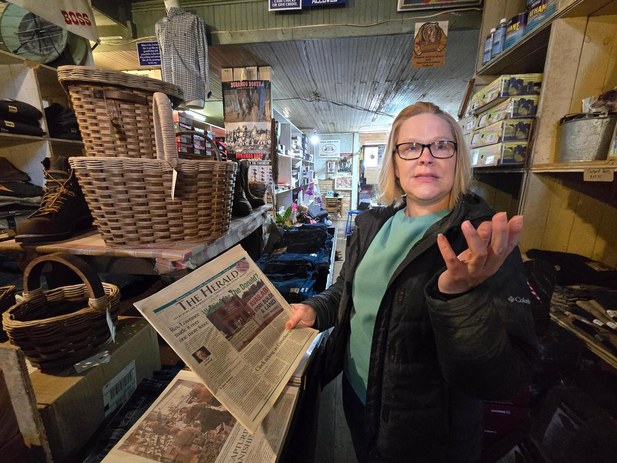 Noelle Small talks about the history of Davis General Store.