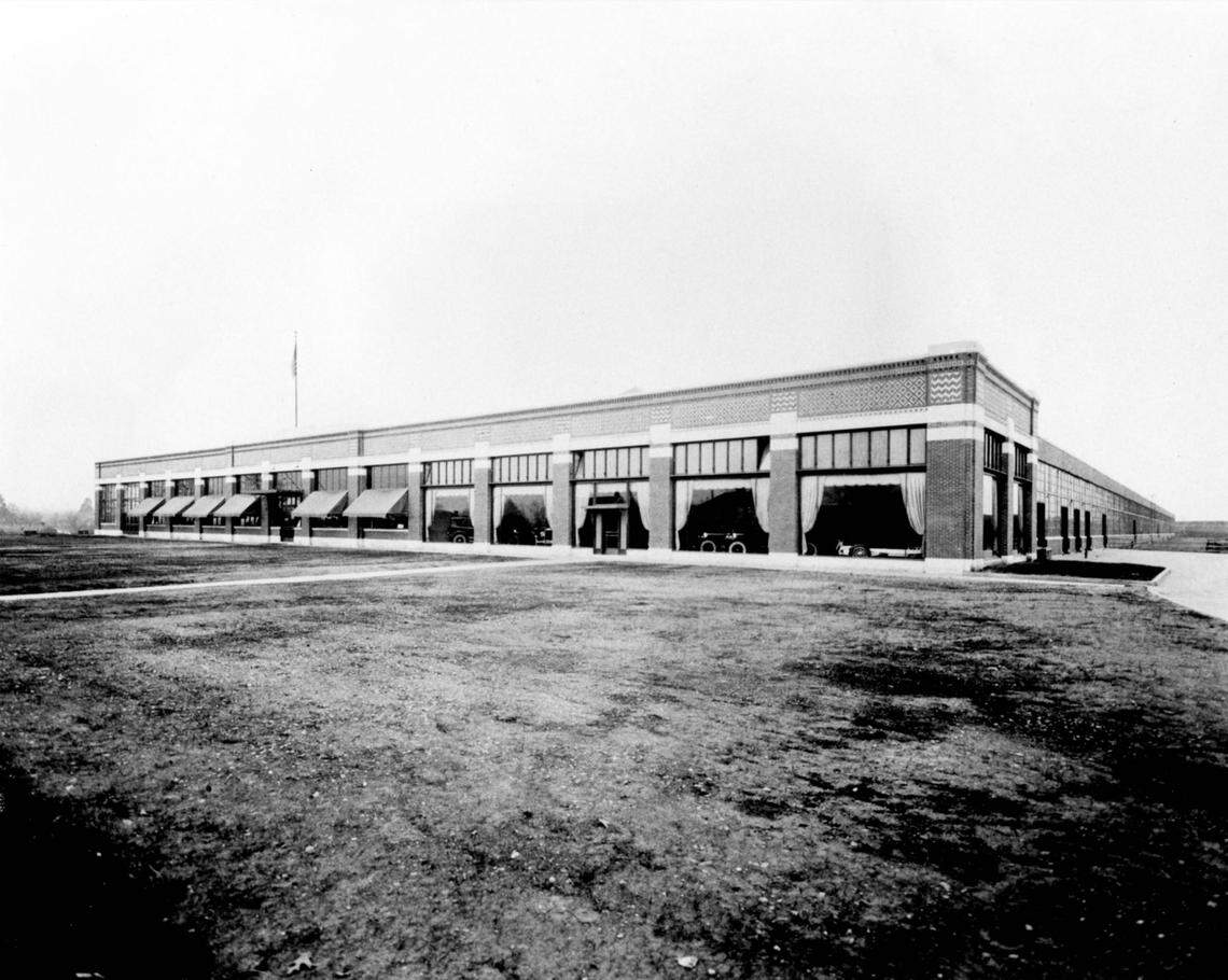 An undated photo of the Ford Company Motor Plant on Statesville Avenue. The factory was constructed in 1924 by industrial architect Albert Kahn and was used to sell Model-T and Model-A Fords.