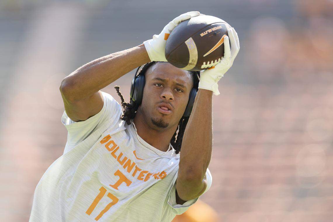 The Carolina Panthers selected former Tennessee receiver Chris Brazzell II during the third round of the NFL Draft on Friday.