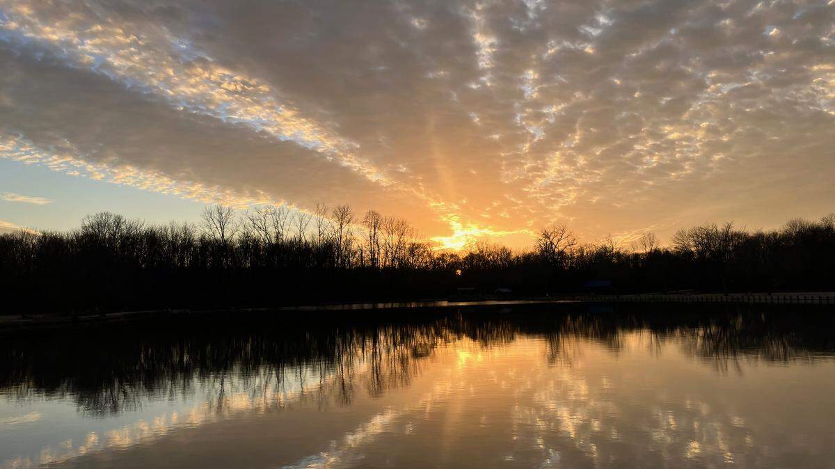 Sunset at McAlpine Creek Park in Mecklenburg County.