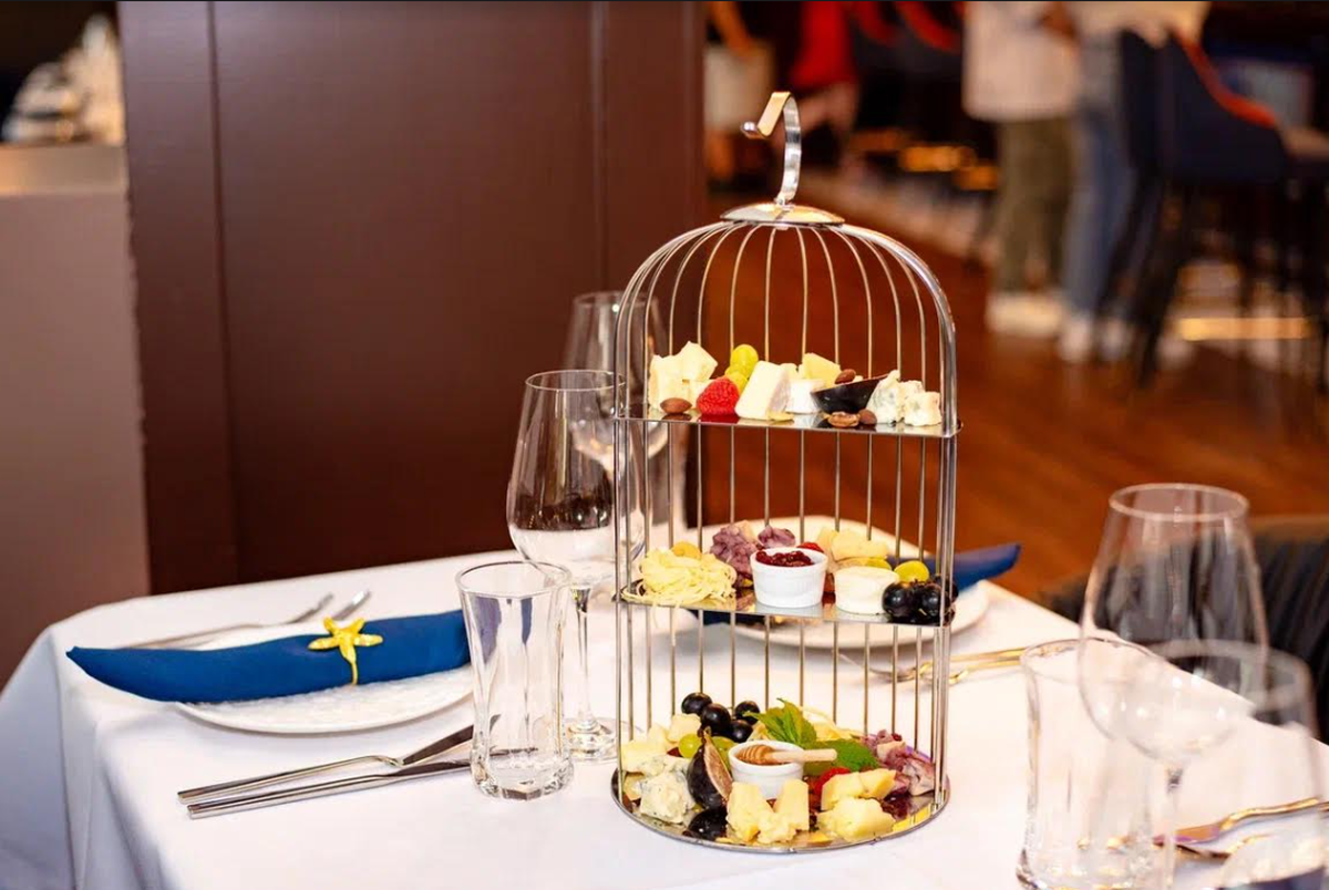 A charcuterie tower from Sea Grill Restaurant & Bar