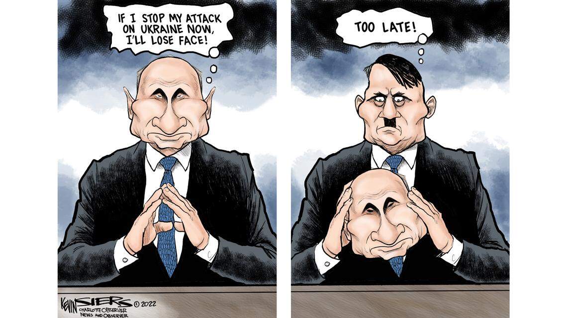 Kevin Siers cartoon: Facing Putin