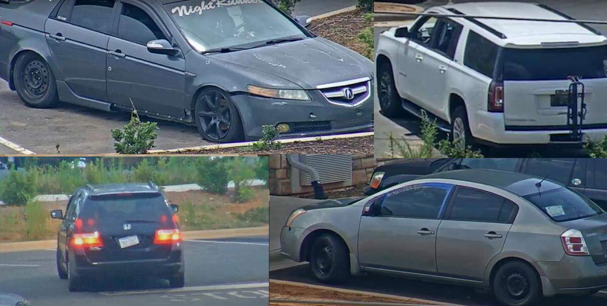 These four vehicles are believed to have been used to carry thieves in a catalytic converter theft ring in July 2022, Charlotte-Mecklenburg Police said.