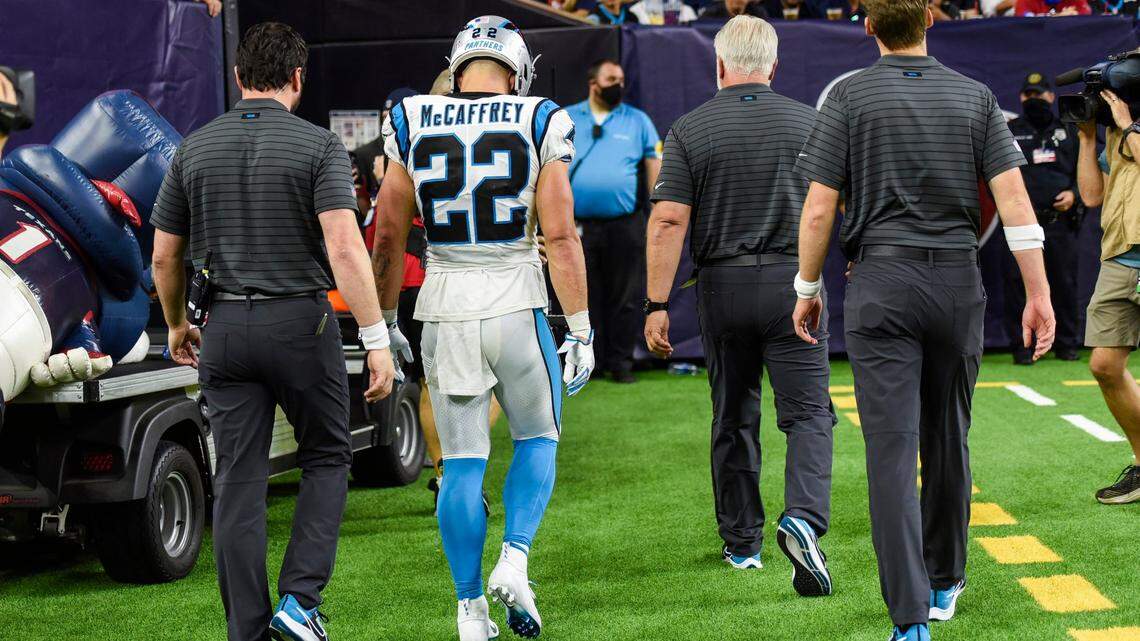 Christian McCaffrey’s injury vs Texans adds to brief history of setbacks for Panthers RB