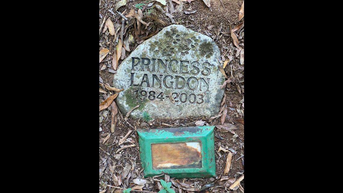 Princess Langdon the cat’s grave at the Charlotte Pet Cemetery, 7135 South Tryon Street.