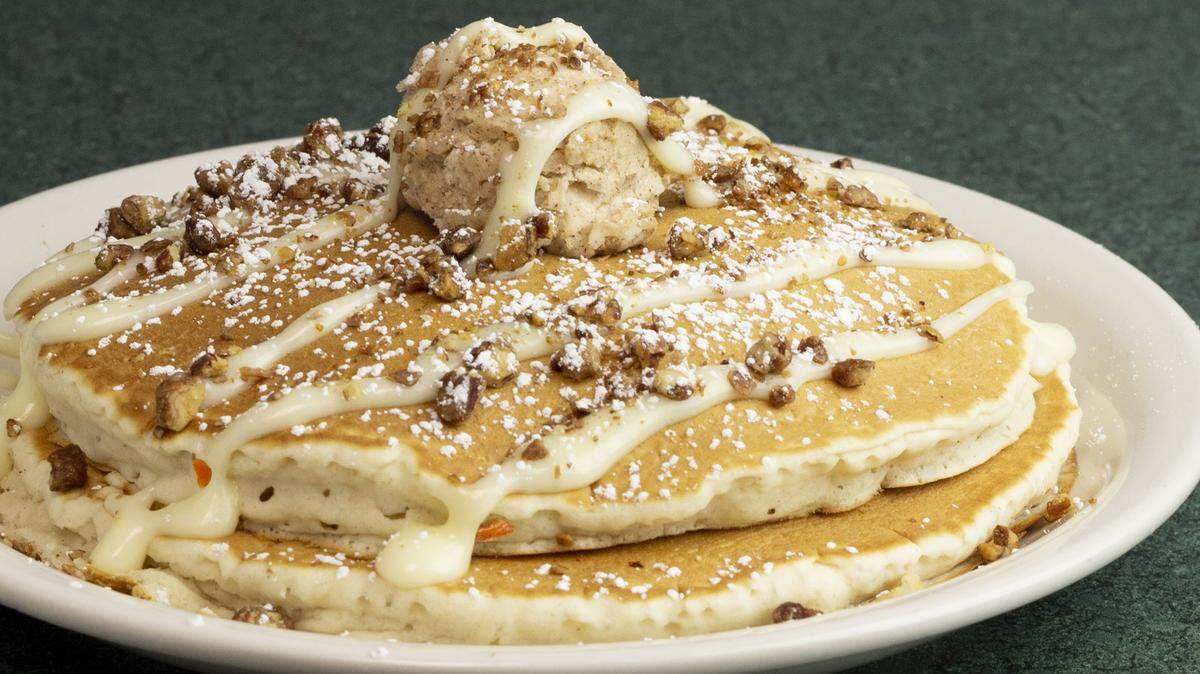 Metro Diner’s carrot cake pancakes are a seasonal option for Easter brunch.