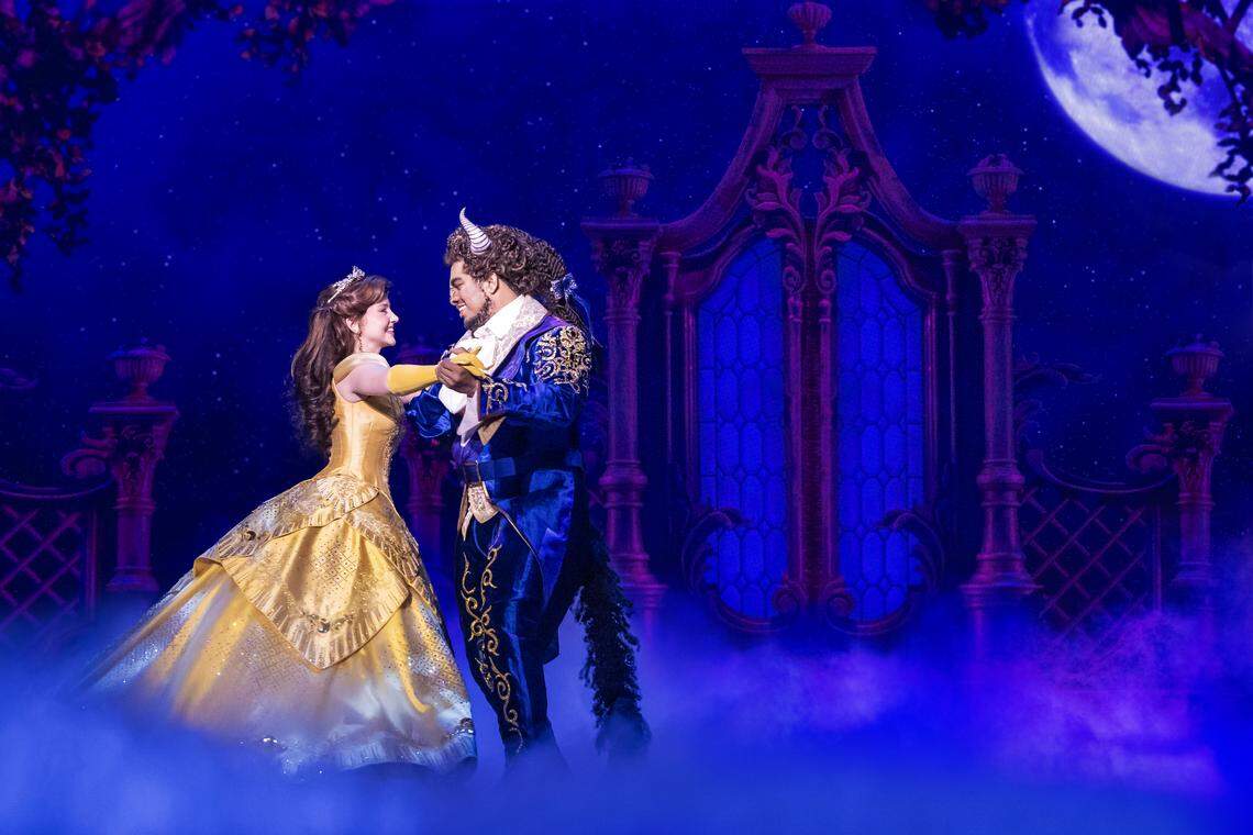 Kyra Belle Johnson and Fergie L. Philippe in “Disney’s Beauty and the Beast.” This was Disney’s first Broadway musical, and a refreshed version is coming to Charlotte in September 2027.