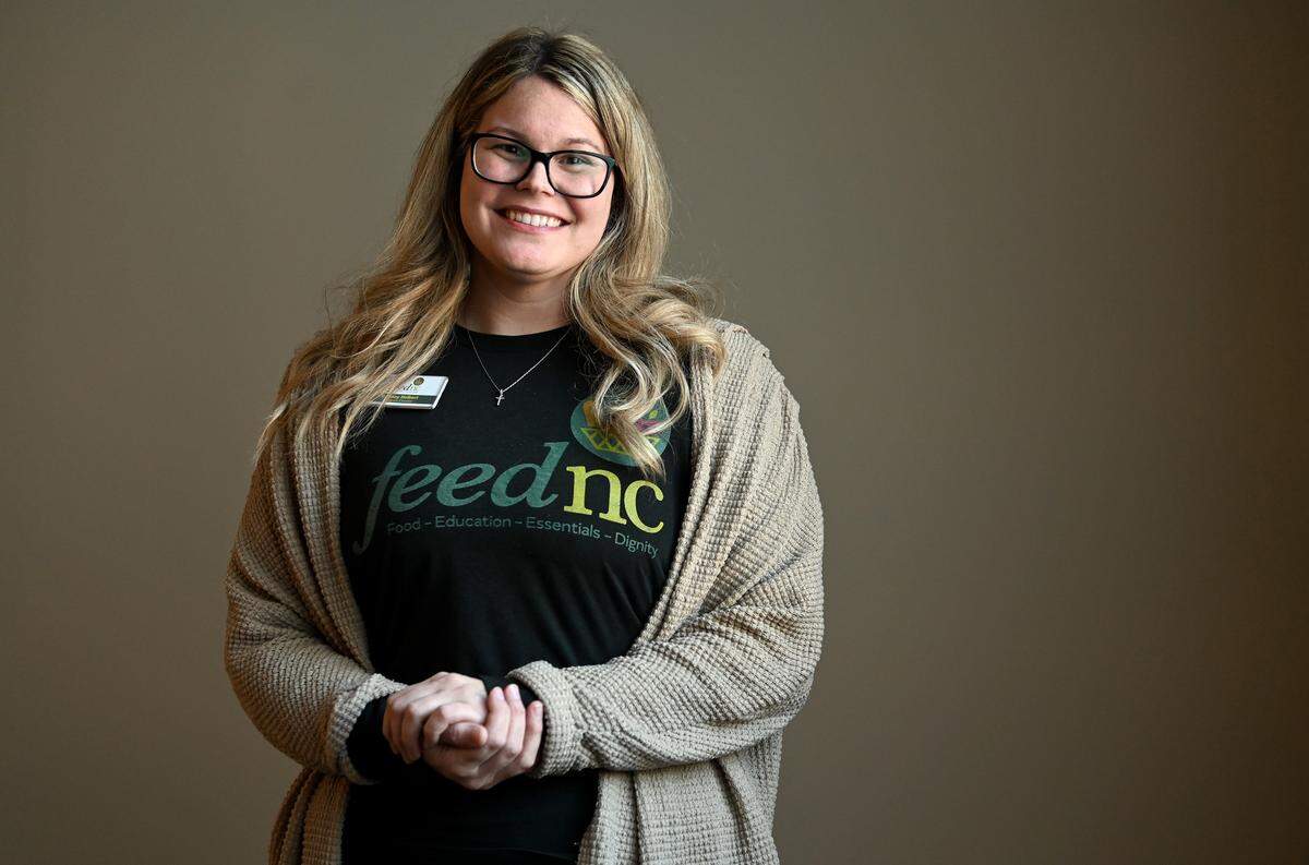Brittany Holbert, Program Director for FeedNC on Tuesday, October 24, 2023. FeedNC formerly known the Mooresville Soup Kitchen relies 100% on community donations to provide breakfast, lunch and groceries to people in need each week day. FeedNC also offers culinary and warehouse jobs. The program’s classes are 12-week programs.