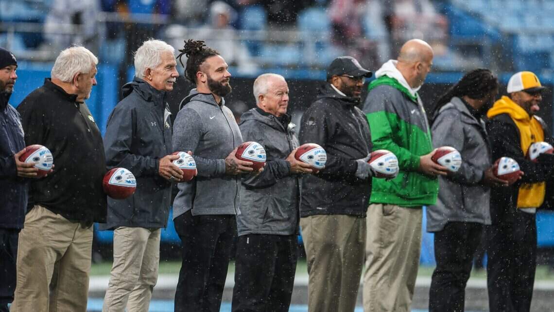 Carolina Panthers honored 10 high school football coaches during Falcons game Sunday