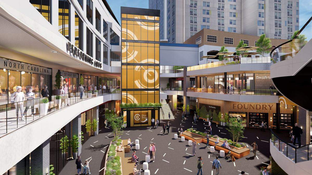 Epicentre in uptown Charlotte has been renamed Queen City Quarter as part of its rebranding and renovation under new ownership.