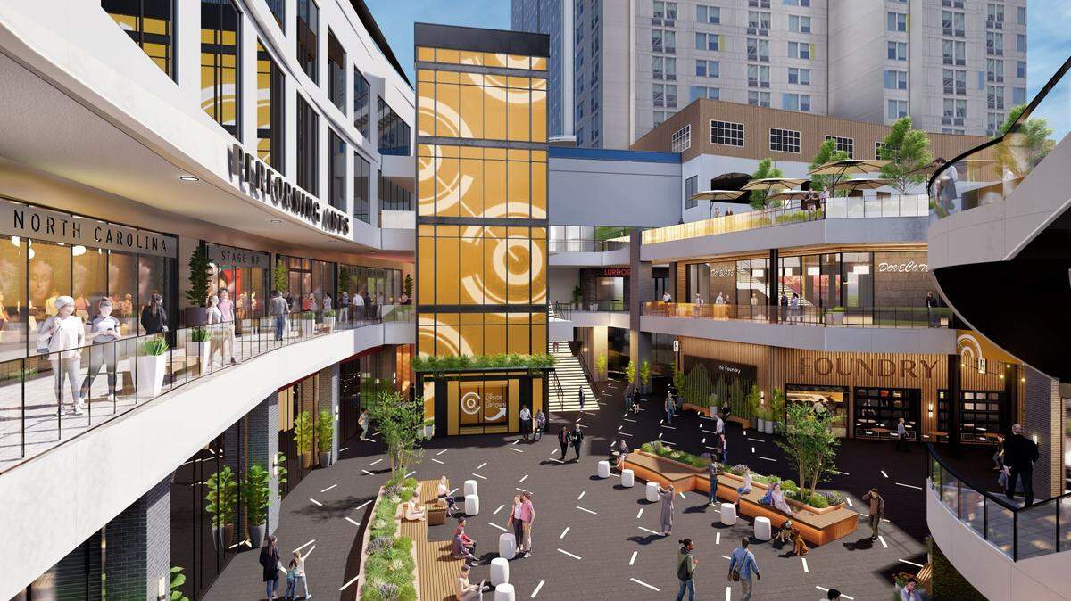 Epicentre in uptown Charlotte has been renamed Queen City Quarter as part of its rebranding and renovation under new ownership.