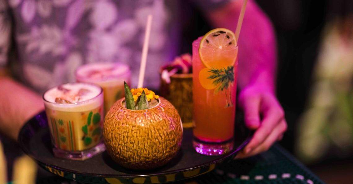 Sippin’ Santa’s holiday drinks include the Rudolph’s Rum Rhapsody (for 2, Sippin Santa and the Kris Kringle Colada.