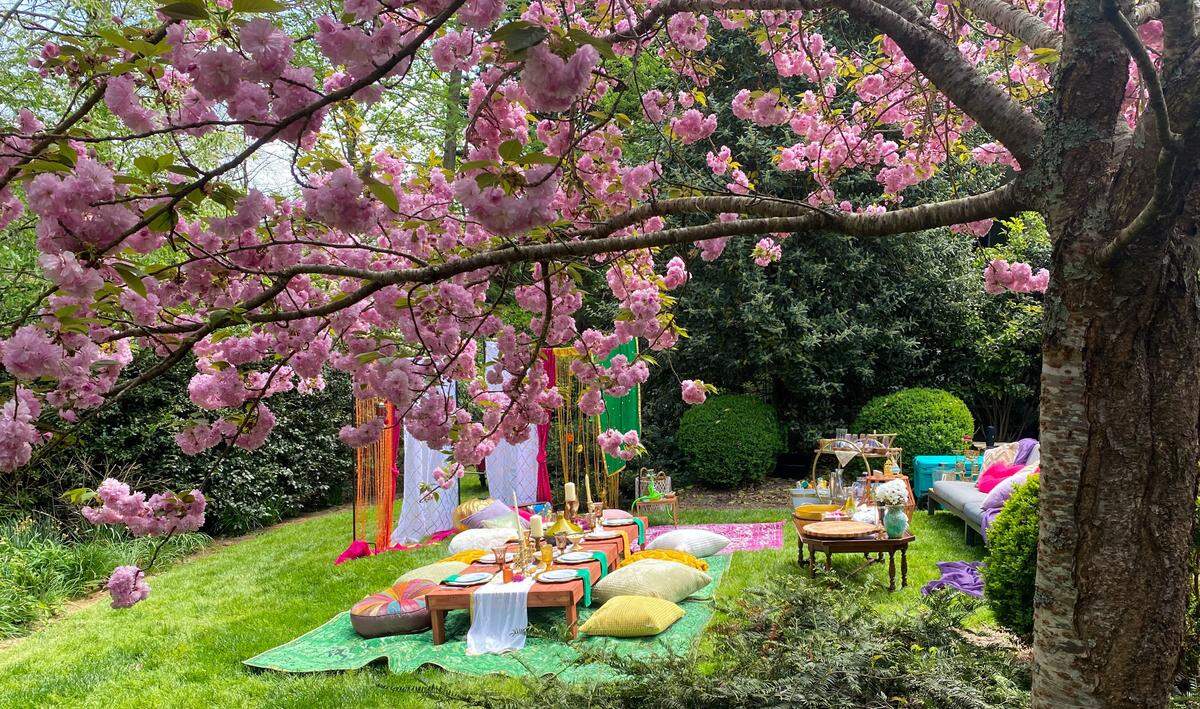 A backyard birthday party at Ballantyne Country Club.