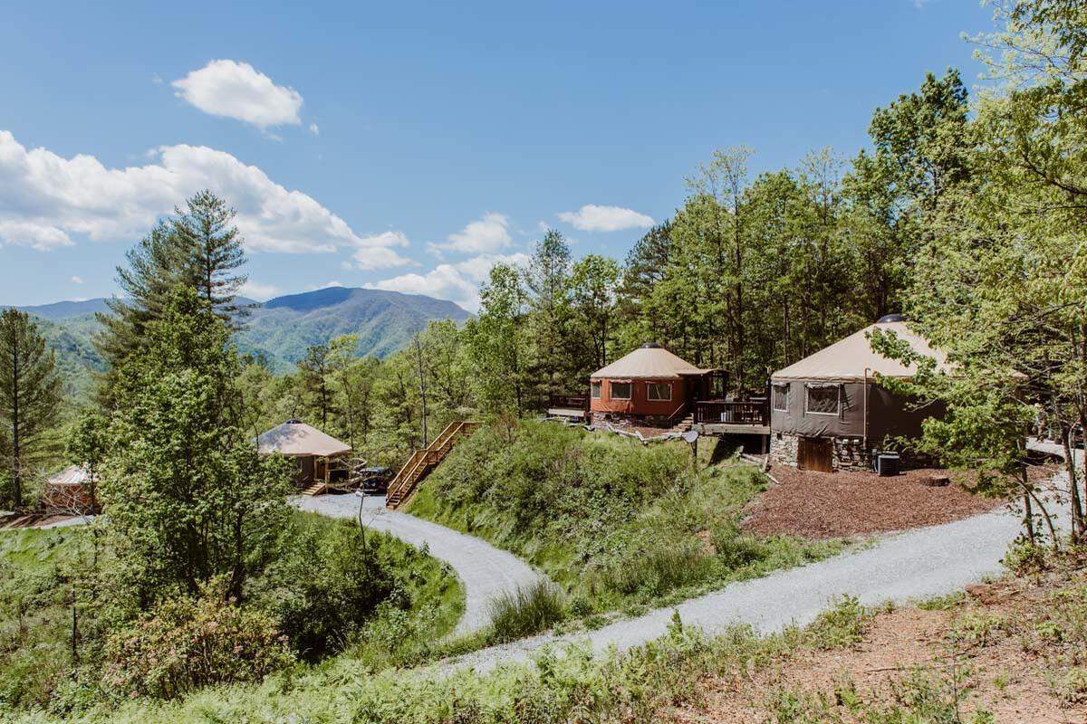 Sky Ridge Yurts has two luxury cabins and seven luxury yurts with amenities like satellite TV, Wi-Fi and a full kitchen.