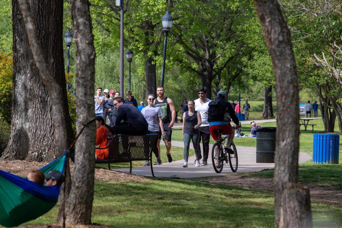 Freedom Park around 4 p.m. on April 11, 2020.
