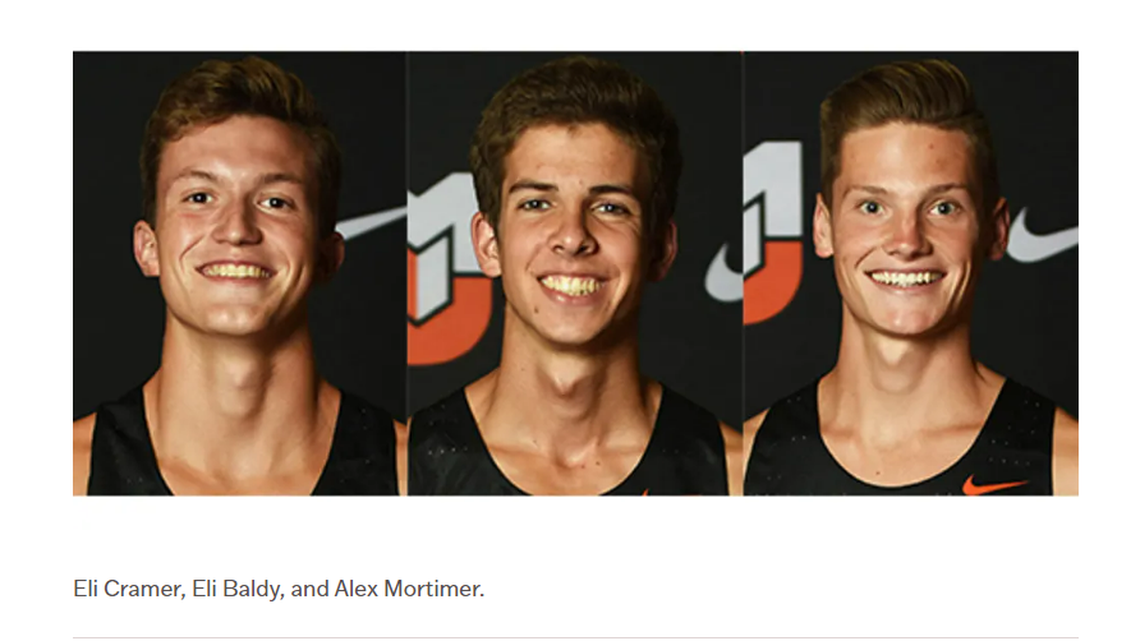 Milligan University released these photos of Eli Cramer, Eli Baldy and Alex Mortimer, who were struck by a vehicle while running in Virginia.