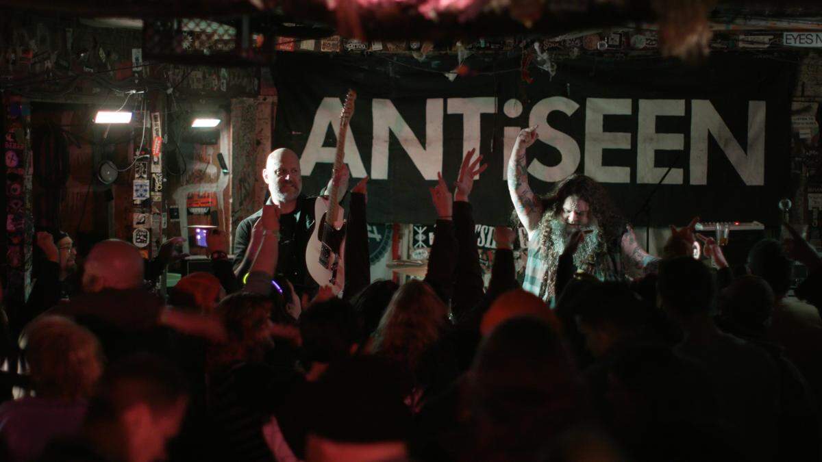 The band Antiseen performs in a still from the documentary, ‘How to Save a Milestone.’
