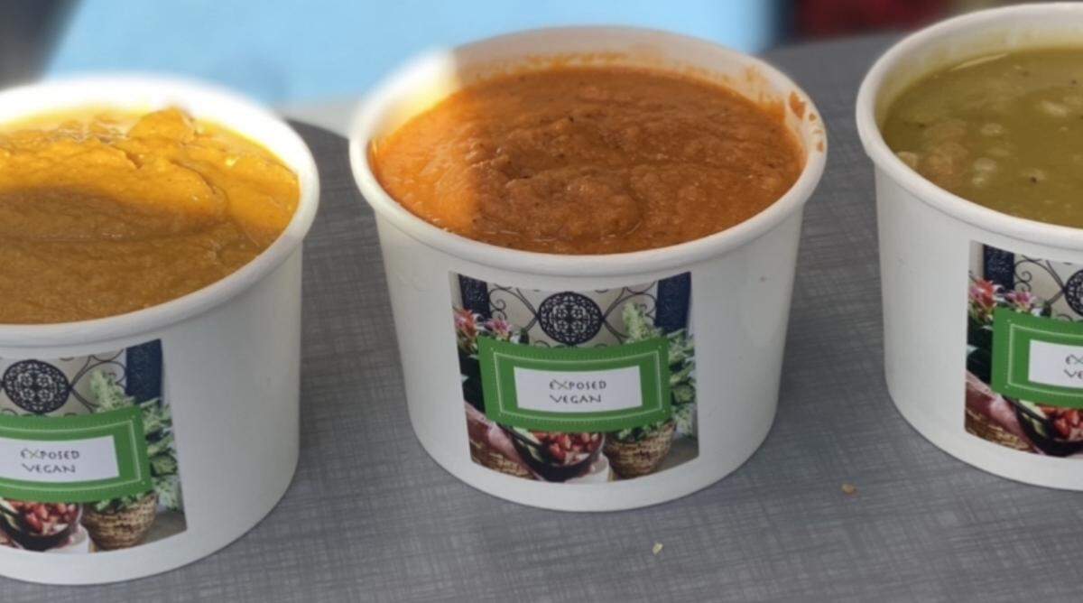 Exposed Vegan’s soups are made fresh daily.