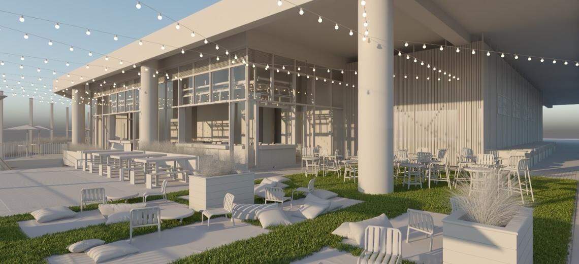 A rendering of Sycamore Brewery’s patio space.