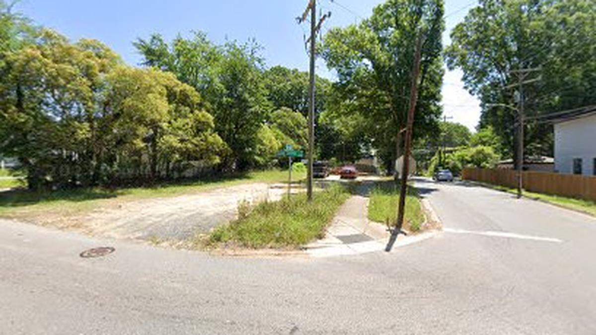 Police on Saturday, Dec. 9, 2023, found a man hit with bullets in this block of Camp Greene Street in Charlotte.