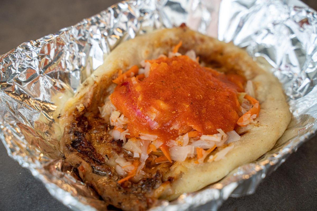 Pupusas is a homemade Salvadorian street-style dish served at La Casetas on Keswick Avenue in Camp North End.