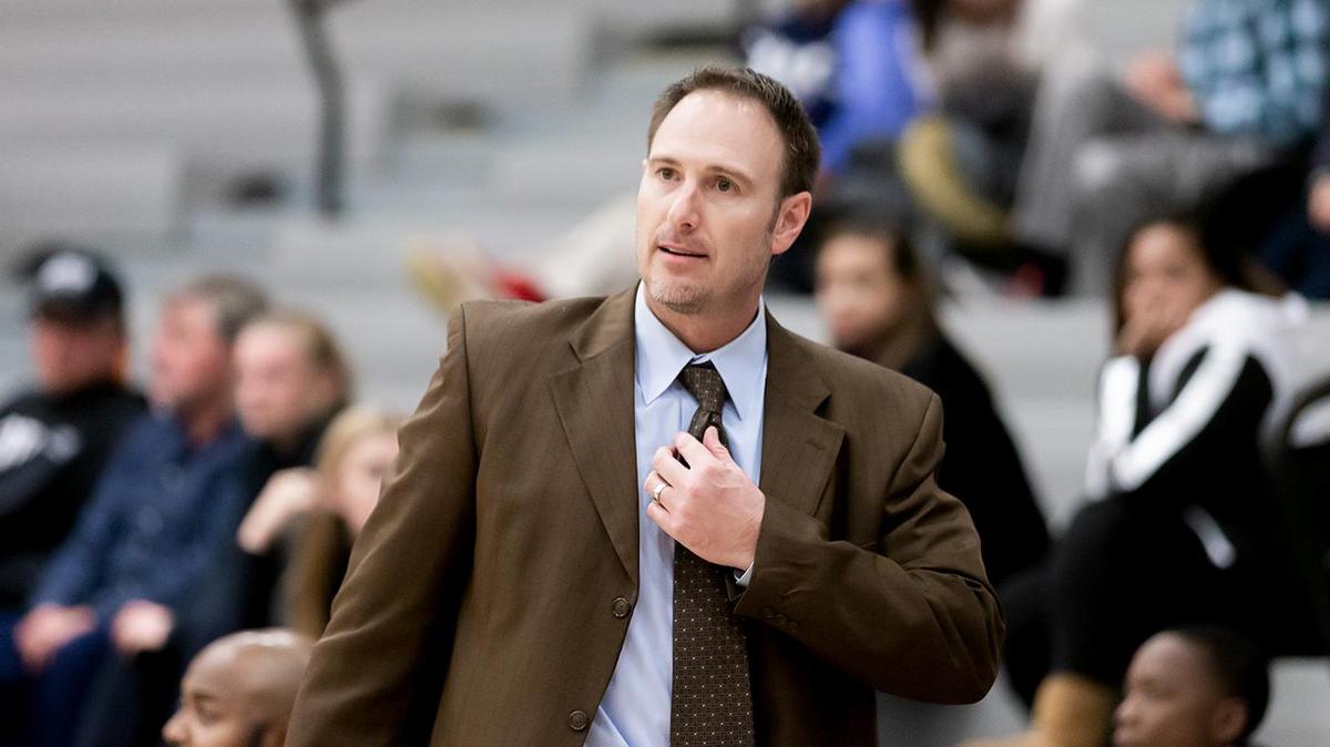 Hough Huskie Head Coach Jason Grube calls a timeout late in the second quarter of Tuesday’s tough loss at Ardrey Kell. .