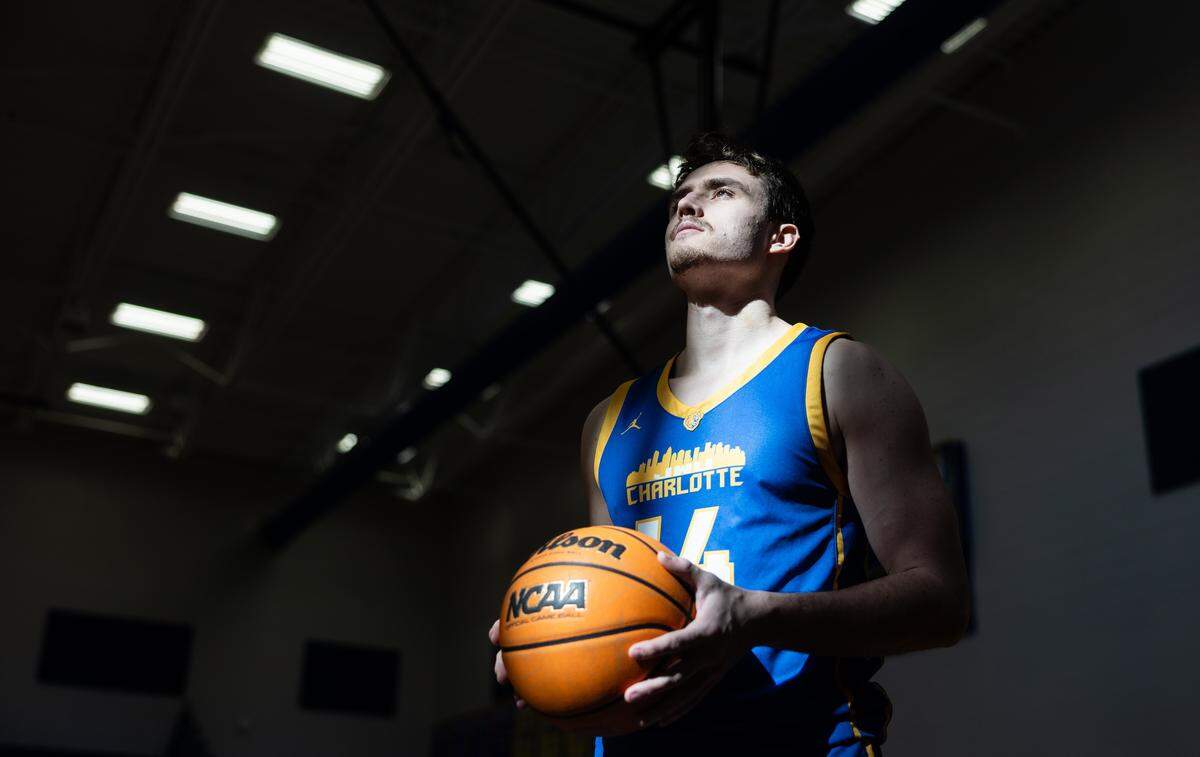 Johnson & Wales Cole Callaway poses for a portrait at JWU Wildcat Center in Charlotte, N.C., on Wednesday, January 28, 2026.