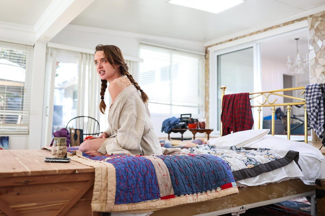 Zoe Matney plays June during a rehearsal for “Alabaster” by Audrey Cefaly. CAST will rehearse in the rented house when the other venue it uses, Mint Museum Randolph’s Van Every Auditorium, is not available.