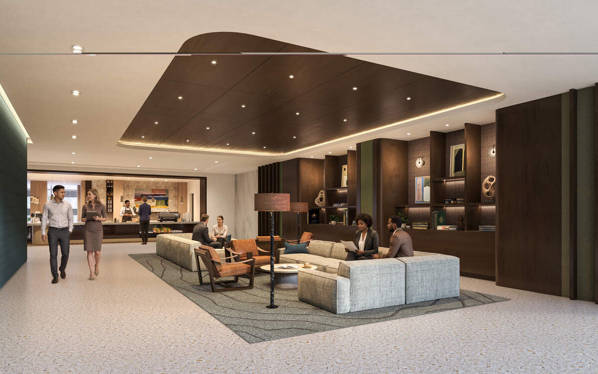 An interior rendering of 440 S. Church St. Developers Trinity Capital Advisors are spending $20 million to renovation the uptown Charlotte office tower.