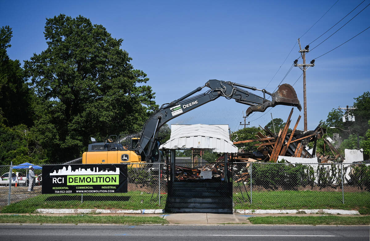 The Excelsior Club on Beatties Ford Road stands in ruins as demolition nears completion in Charlotte on Thursday, July 16, 2026.