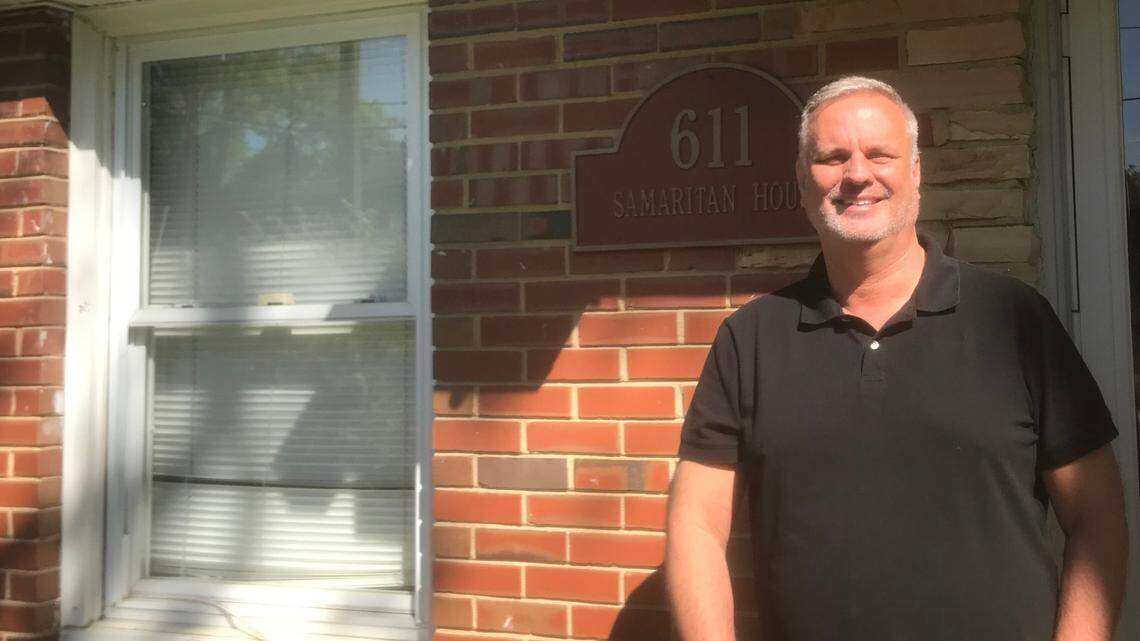 Rodney Tucker, executive director of the Samaritan House, stands outside of the Samaritan House on Fortune Street. The building provides recuperative care for people experiencing homelessness but has closed for 90 days as staff raises funds to address maintenance issues. Taken Wednesday, April 12, 2023.