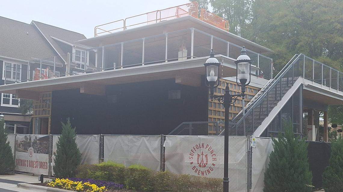 The opening of Suffolk Punch Brewing’s third location, in Birkdale Village near Lake Norman, is back on track after construction delays and a year of getting town of Huntersville permit approvals, owner Seth Stidham said on Wednesday, April 2, 2025.