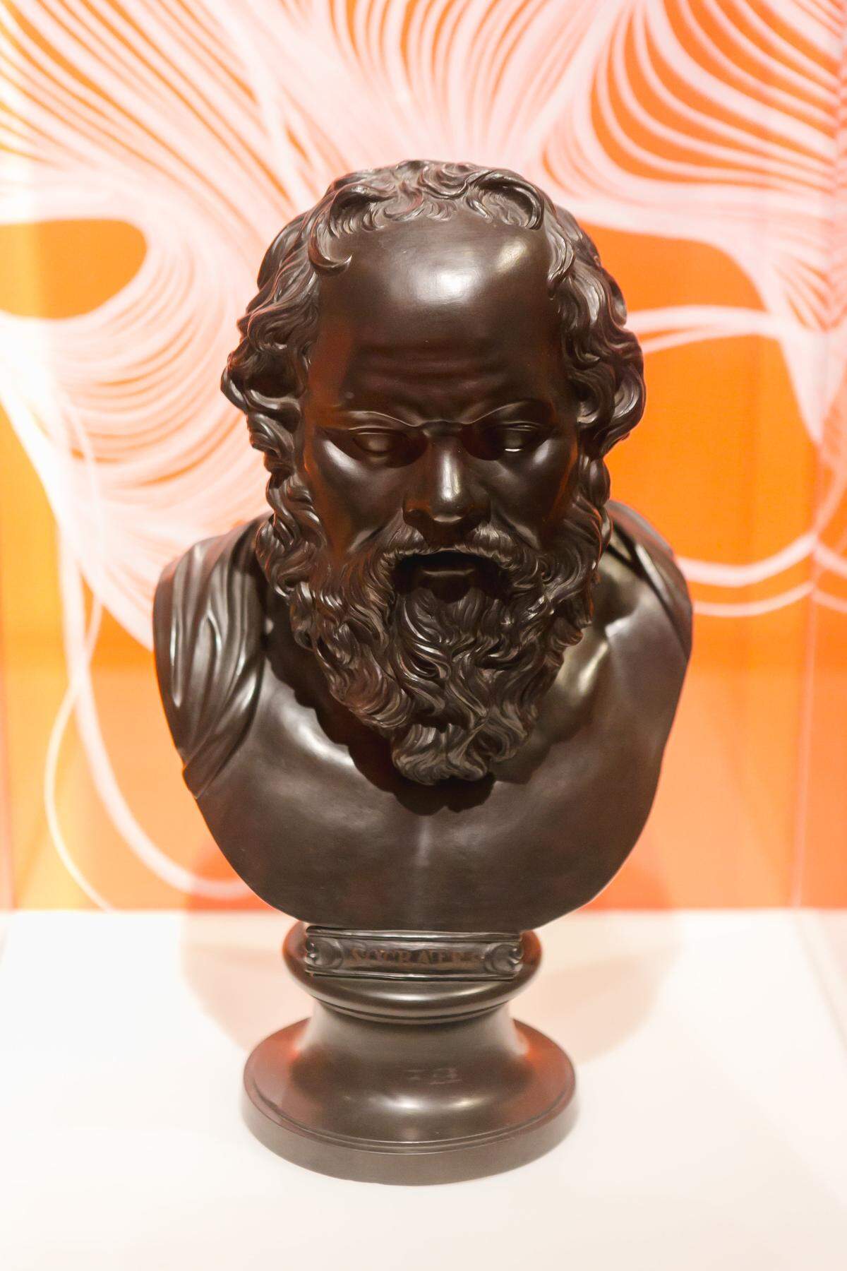 “Classic Black: The Basalt Sculpture of Wedgwood and His Contemporaries” is on exhibit at Mint Museum Randolph through Aug. 30. It features more than 100 black basalt sculptures, including this one of Socrates.