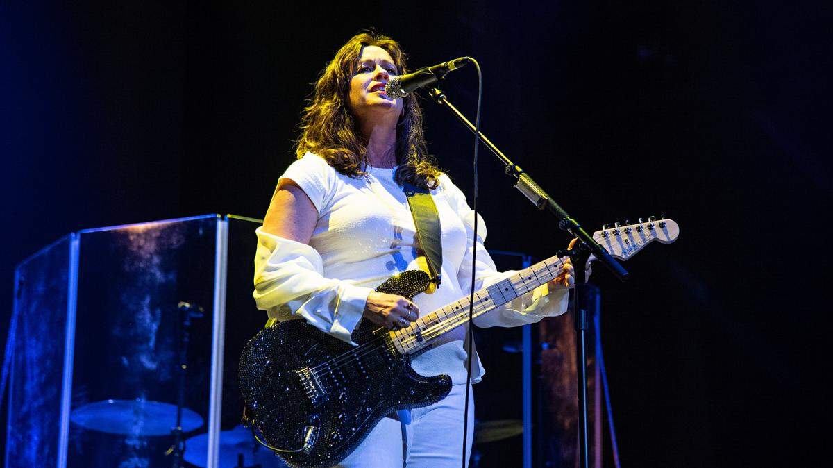 Alanis Morissette is bringing her tour to North Carolina. This photo is from a May concert in Texas, just months before she gave birth to a baby boy.