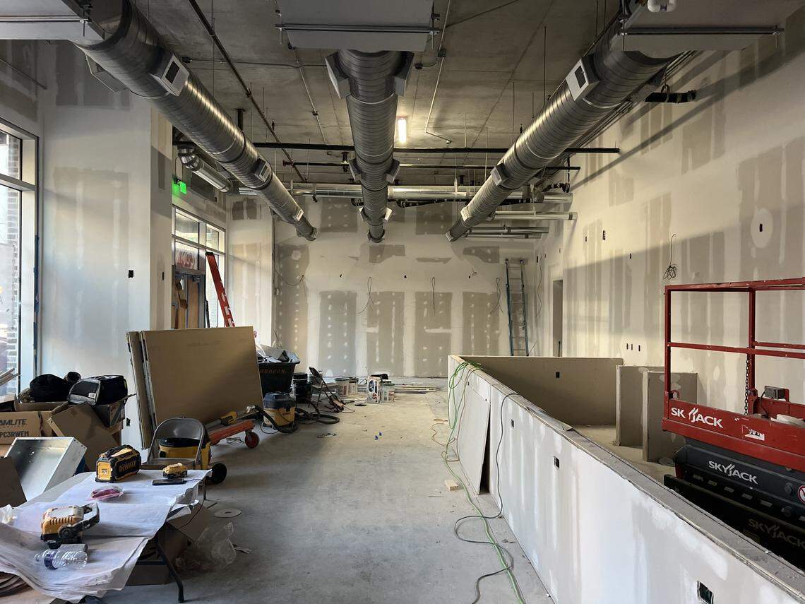 Construction is underway at The Pub at Uptown.