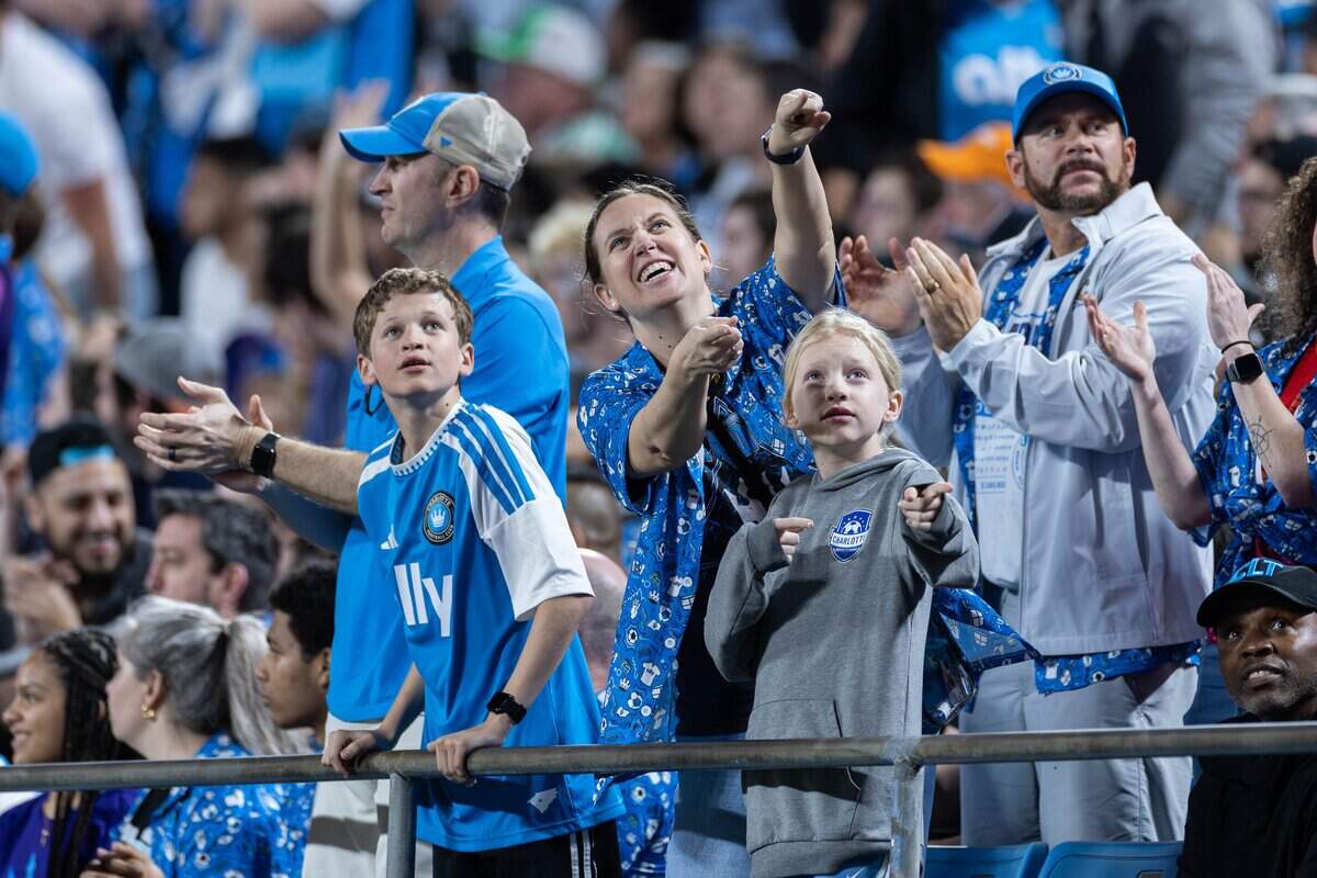 Fans of Charlotte FC cheer an Austin red card during late first half action. Charlotte FC would host their home opener Saturday March 7, 2026.