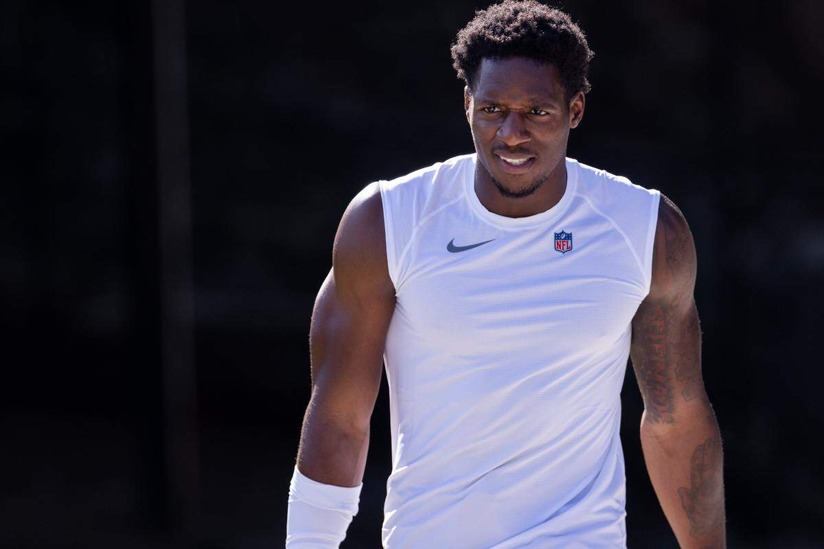 Carolina Panthers cornerback Corey Thornton (31) walks out for training camp on July 24, 2025.