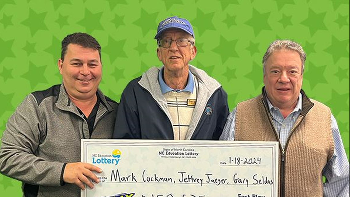 Greensboro residents Mark Cockman, Jeffrey Jaeger, and Gary Selders enjoy playing the lottery together, but none of them could believe their luck when they hit a $158,535 jackpot Jan. 17.