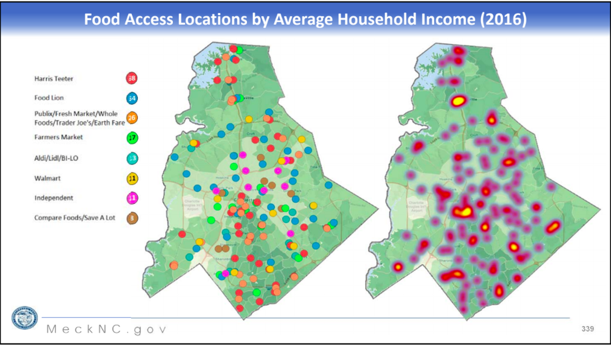 Mecklenburg County commissioners took a closer look at food deserts their annual retreat Thursday. 