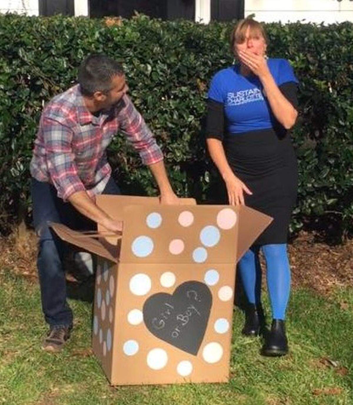 A gender reveal party.
