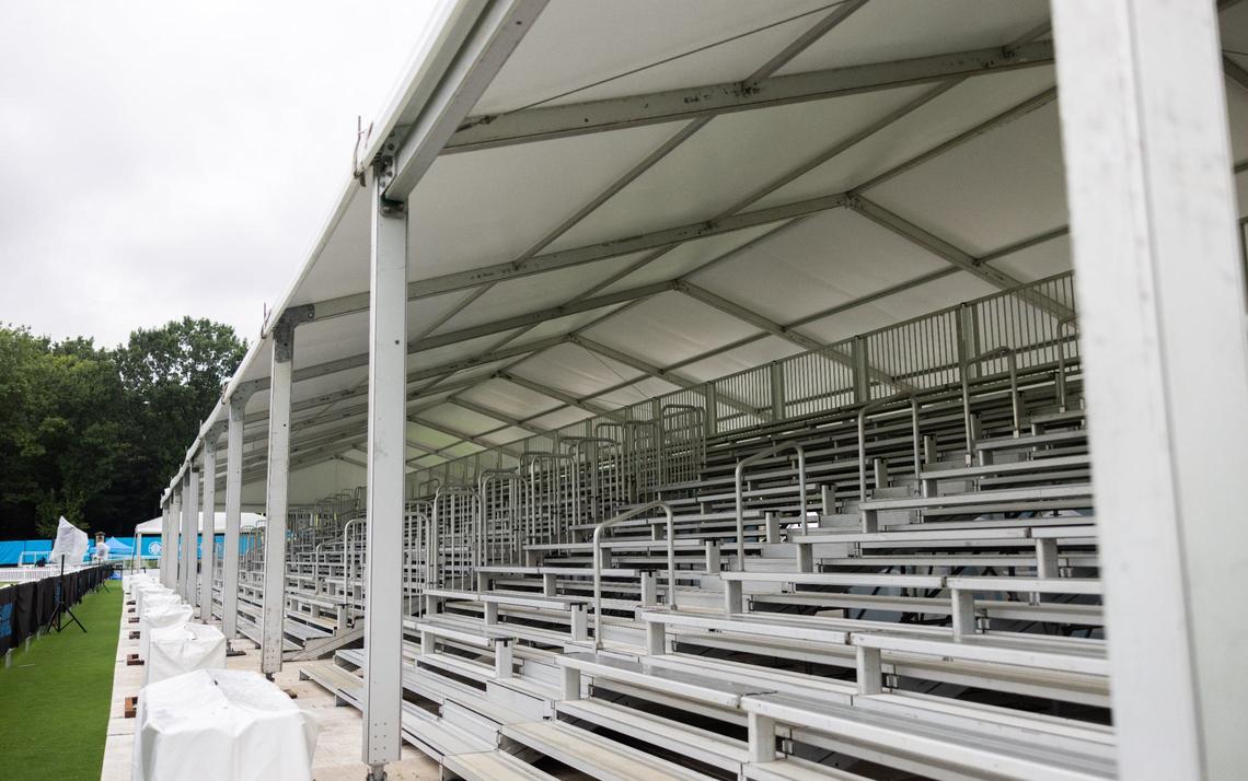 A look at the fan seating area for the Panthers Training Camp in Charlotte, N.C., on Monday, July 22, 2024.