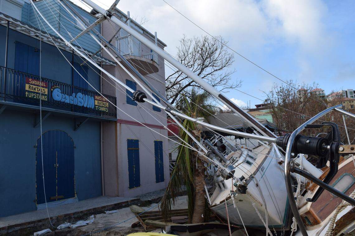 Hurricane Irma left devastation across the island of St. John in the U.S. Virgin Islands