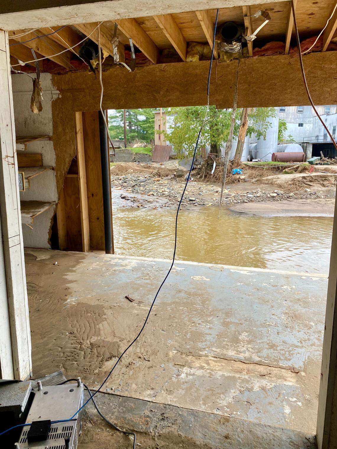 After Hurricane Helene, Helen’s Restaurant lost a wall, several pieces of equipment and the building’s support beams. This photo was taken a few days after the storm, after the water had receded.