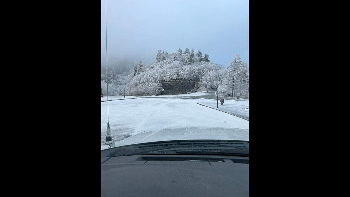 As much as 14 inches of snow is on the ground in parts of Great Smoky Mountains National Park, the National Park Service says.