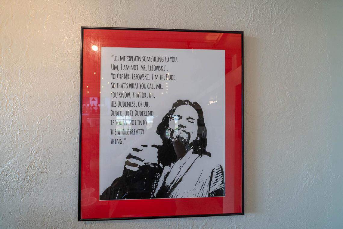 A “The Big Lebowski” poster at Lebowski’s Neighborhood Grill.