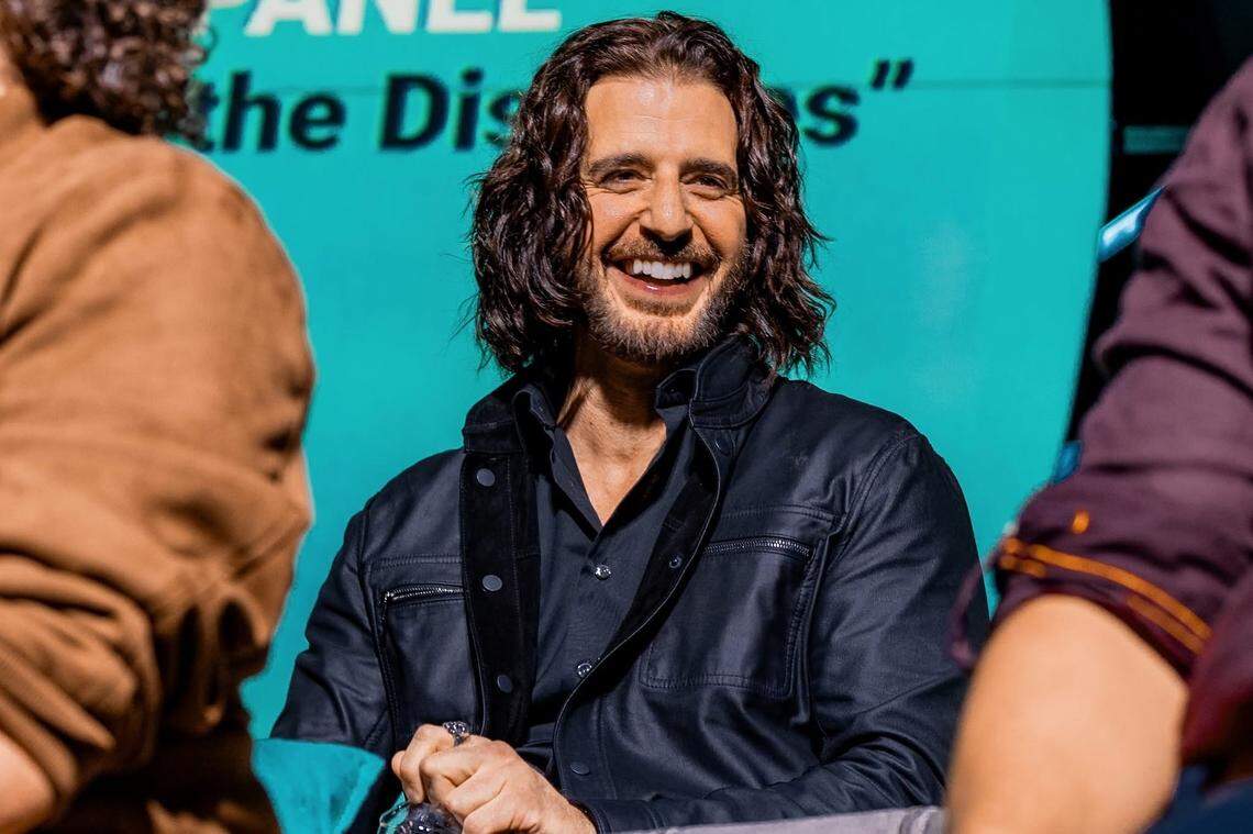 Jonathan Roumie, who portrays Jesus in “The Chosen,” addresses fans during a panel discussion at ChosenCon 2024.