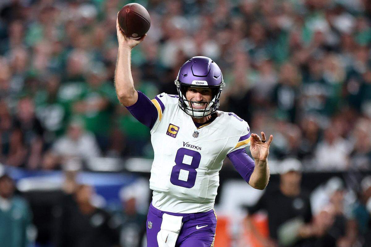 Minnesota Vikings quarterback Kirk Cousins puts the ball in the air against the Philadelphia Eagles at Lincoln Financial Field on Sept. 14, 2023, in Philadelphia. (Tim Nwachukwu/Getty Images/TNS)