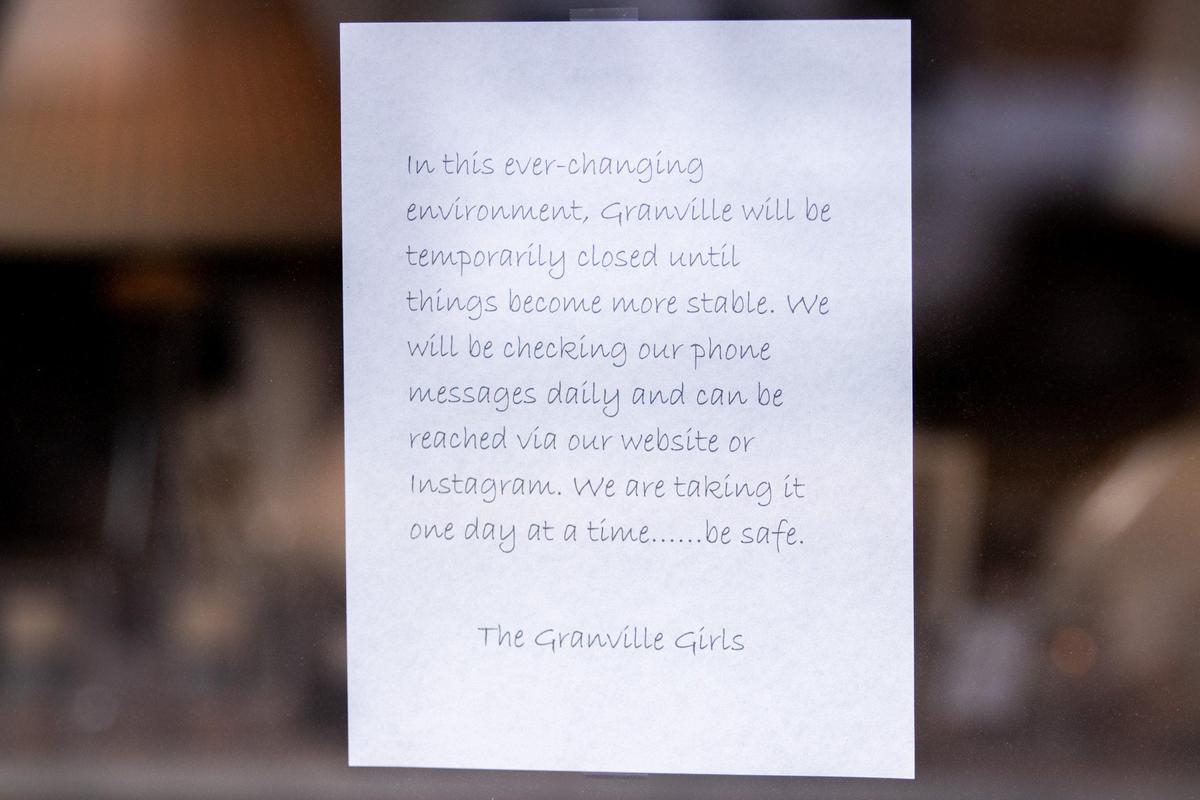 Granville lighting store in Phillips Place on April 6, 2020, during the COVID-19 pandemic.