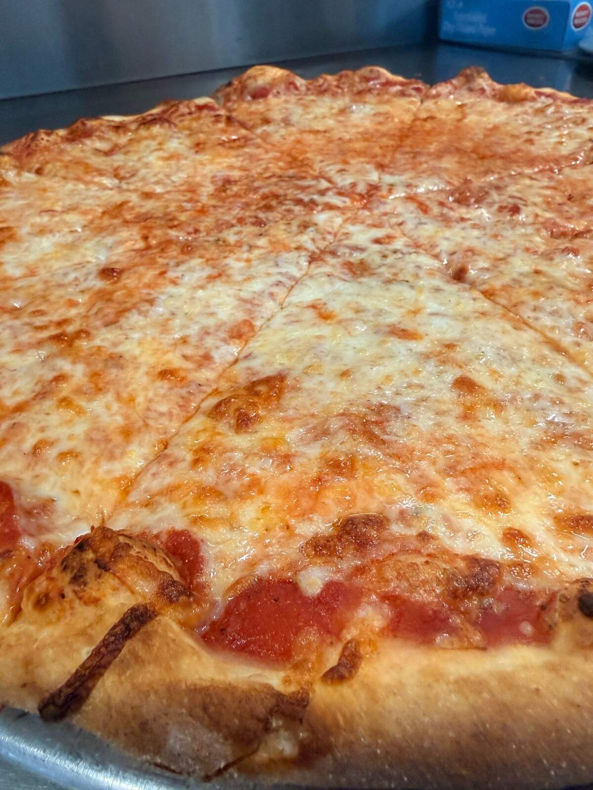 Cheese pizza at Luigi’s