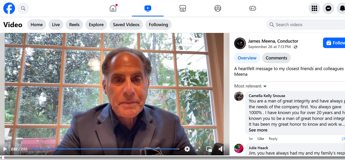 James Meena, the former principal conductor and artistic director for Opera Carolina, refuted what he called “unsubstantiated rumors” of financial misconduct and non-payment to artists in a social media video addressed to friends and colleagues.